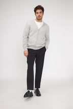 Cardigan Col V Zael - Gris Clair