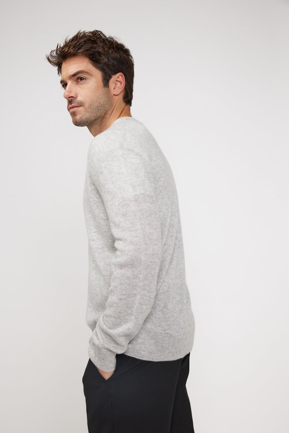 Cardigan Col V Zael - Gris Clair