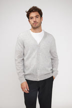 Cardigan Col V Zael - Gris Clair