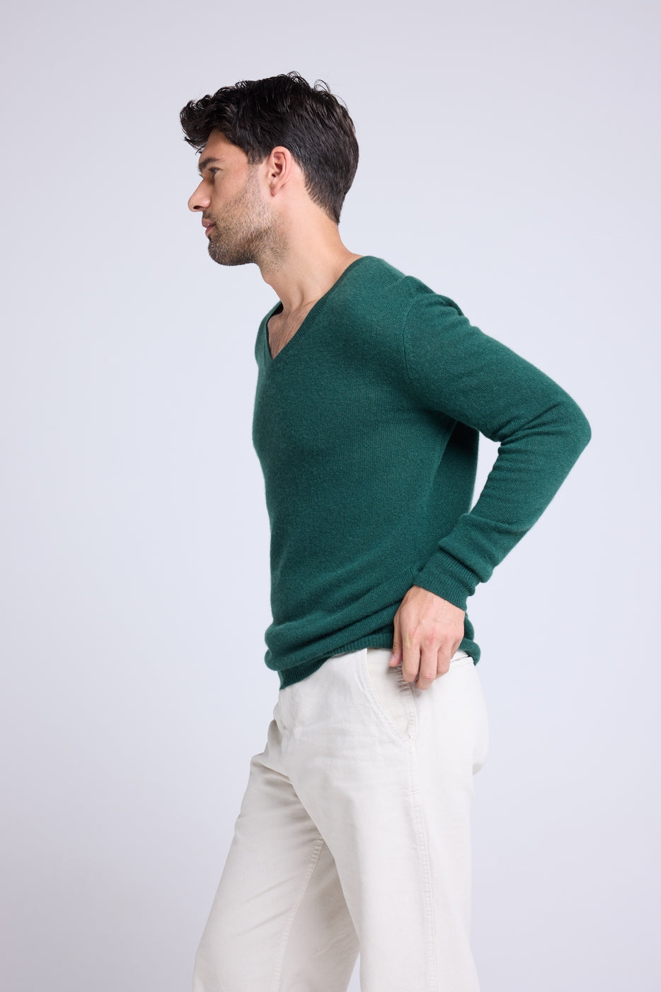 V-Ausschnitt-Pullover Zaher - Flaschengrün