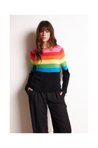 Pull Col Rond Crew Neck Half Rainbow Zair - Noir - Femme