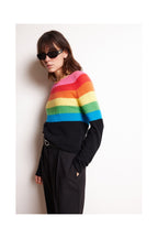 Pull Col Rond Crew Neck Half Rainbow Zair - Noir - Femme