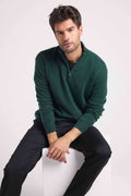 Pull Col Zippe Montant Zalman - Vert Bouteille - Homme