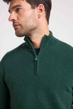 Pull Col Zippe Montant Zalman - Vert Bouteille - Homme