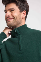 Pull Col Zippe Montant Zalman - Vert Bouteille - Homme