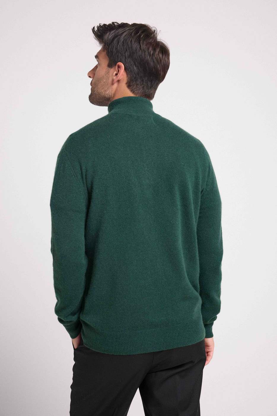 Pull Col Zippe Montant Zalman - Vert Bouteille - Homme