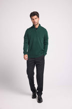 Pull Col Zippe Montant Zalman - Vert Bouteille - Homme