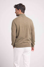 Pull Col Zippe Montant Zalman - Vert Khaki - Homme