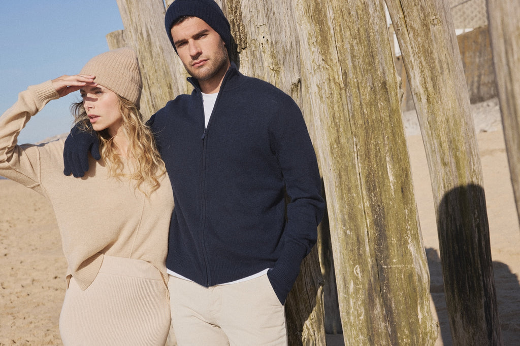 Vest met rits en opstaande kraag Zamil - Marineblauw - Heren