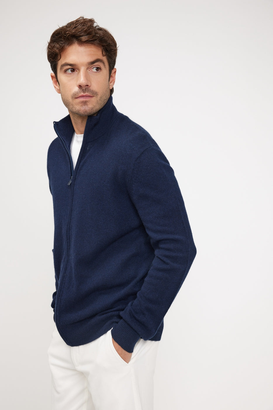 Vest met rits en opstaande kraag Zamil - Marineblauw - Heren