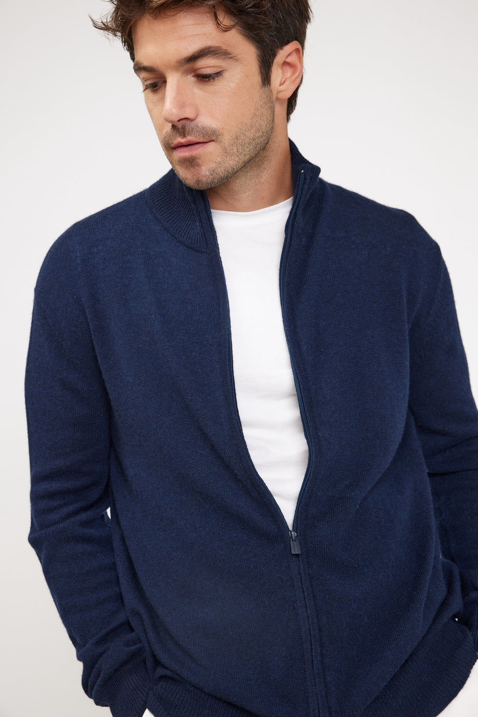 Vest met rits en opstaande kraag Zamil - Marineblauw - Heren