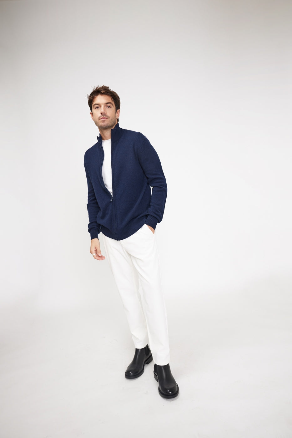 Vest met rits en opstaande kraag Zamil - Marineblauw - Heren