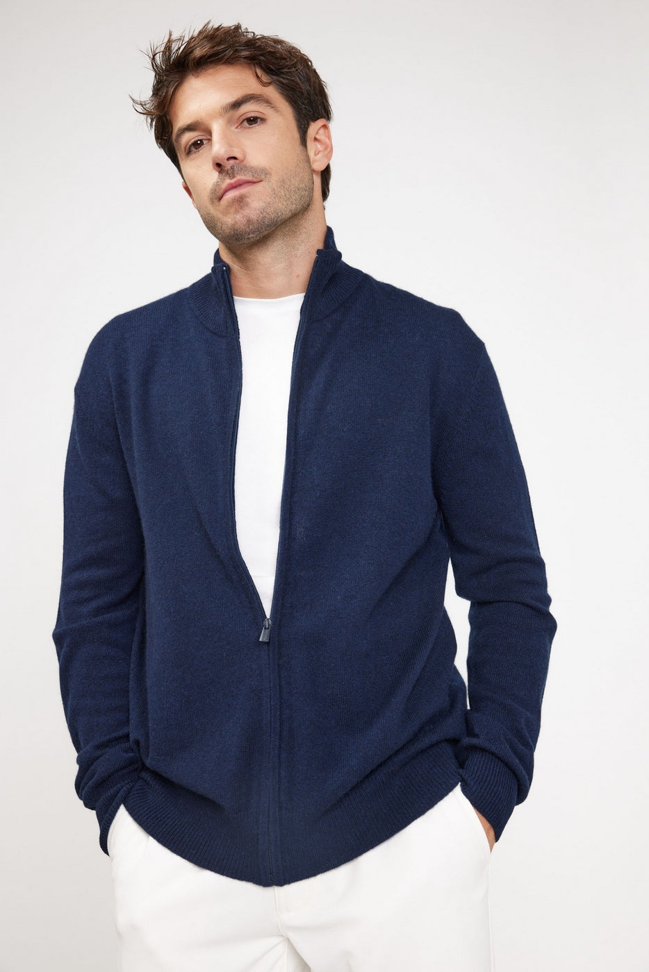 Vest met rits en opstaande kraag Zamil - Marineblauw - Heren