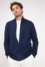 Vest met rits en opstaande kraag Zamil - Marineblauw - Heren