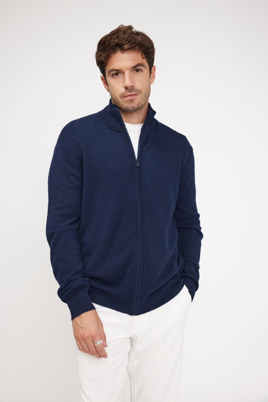 Vest met rits en opstaande kraag Zamil - Marineblauw - Heren