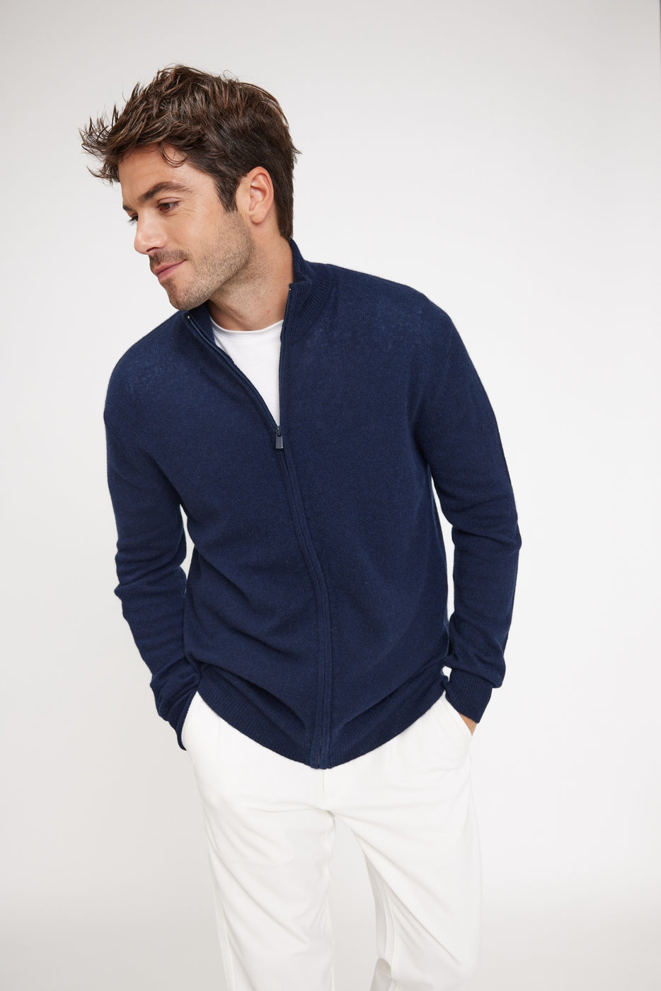 Vest met rits en opstaande kraag Zamil - Marineblauw - Heren