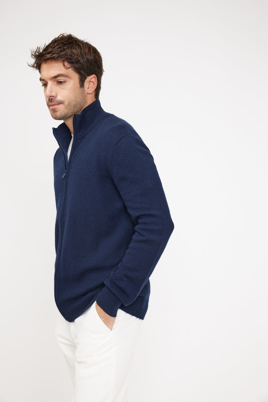 Vest met rits en opstaande kraag Zamil - Marineblauw - Heren