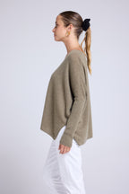 Maglione a poncho con scollo a V Zancha - Verde kaki - Donna