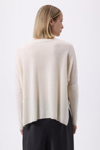 Pull Col V Poncho Zancha - Blanc - Femme