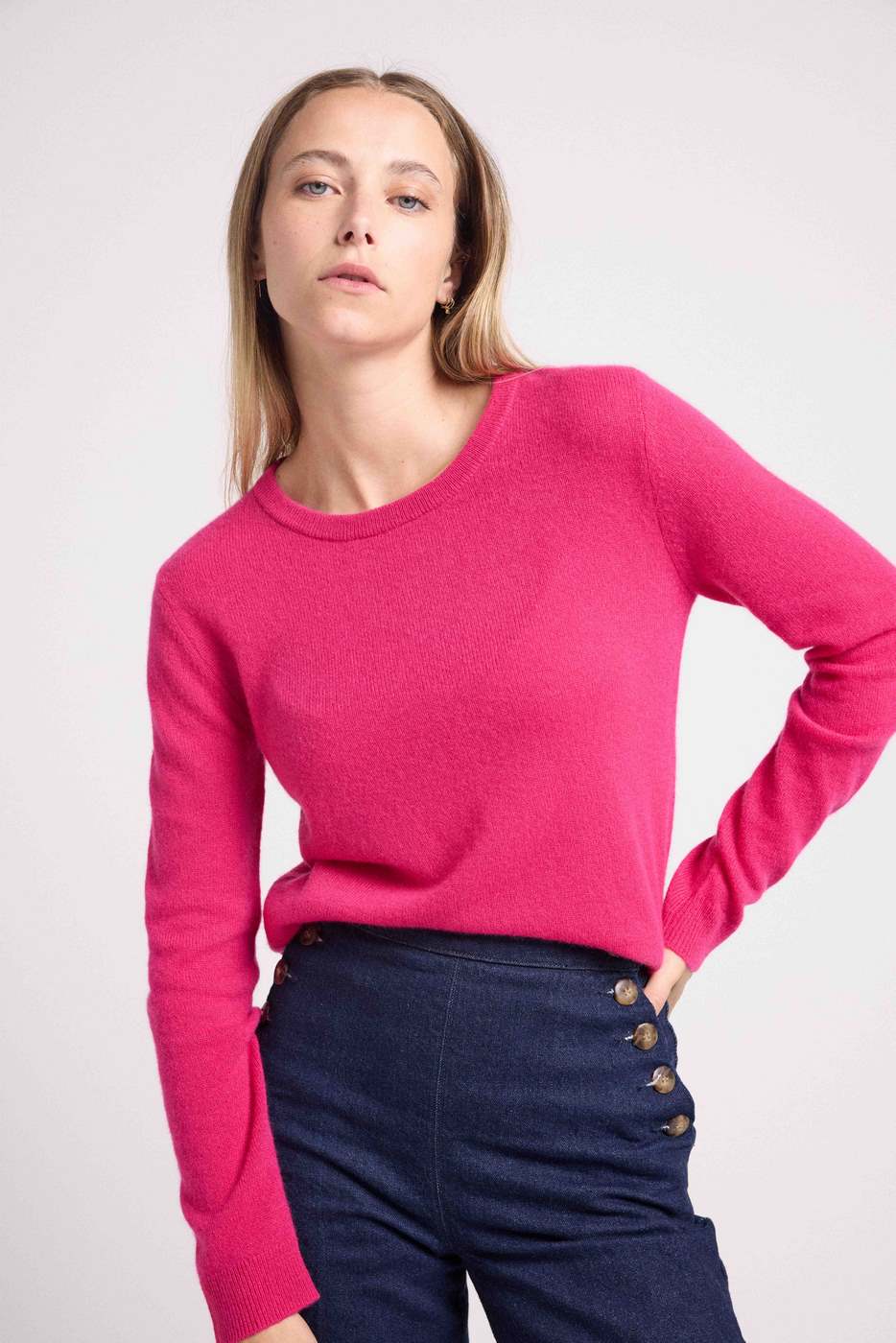Pull Col Rond Zara - Fushia