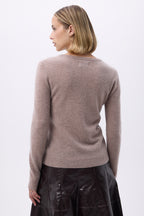 Damen-Rundhalspullover Zara - Taupe - Damen