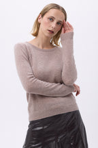 Damen-Rundhalspullover Zara - Taupe - Damen