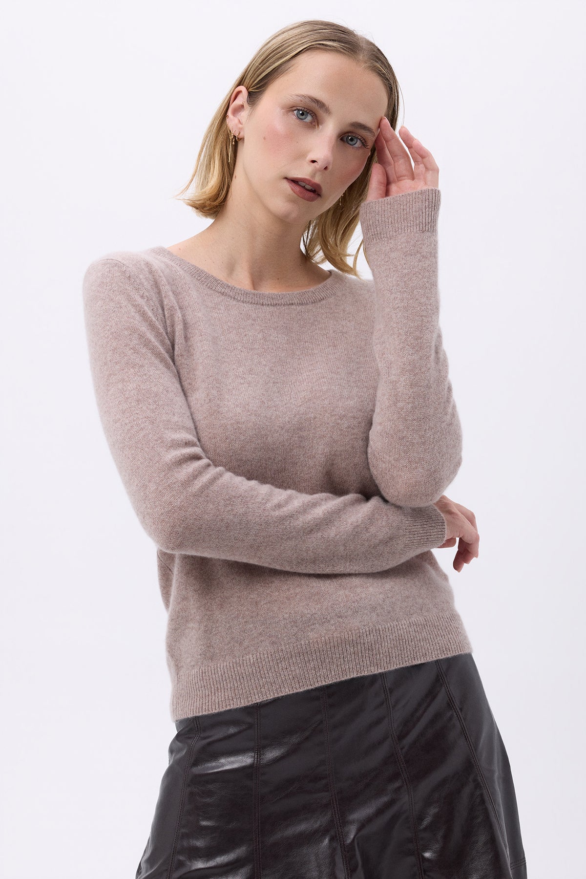 Damen-Rundhalspullover Zara - Taupe - Damen