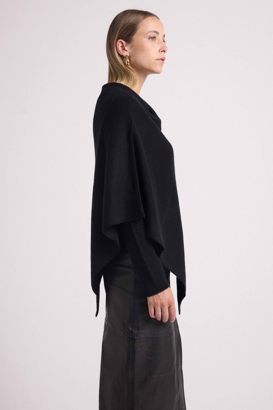 Cape Poncho Zarina - Noir - Femme