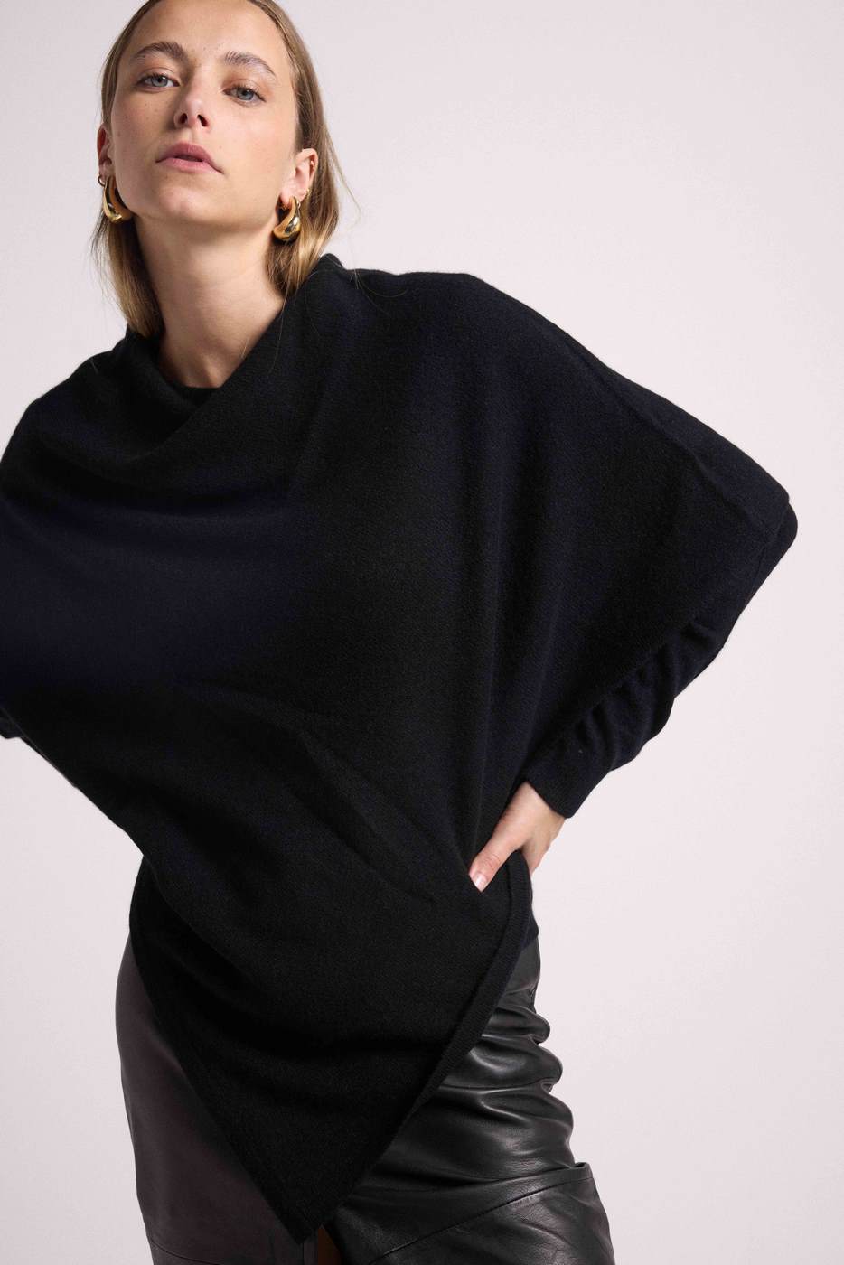 Cape Poncho Zarina - Noir - Femme