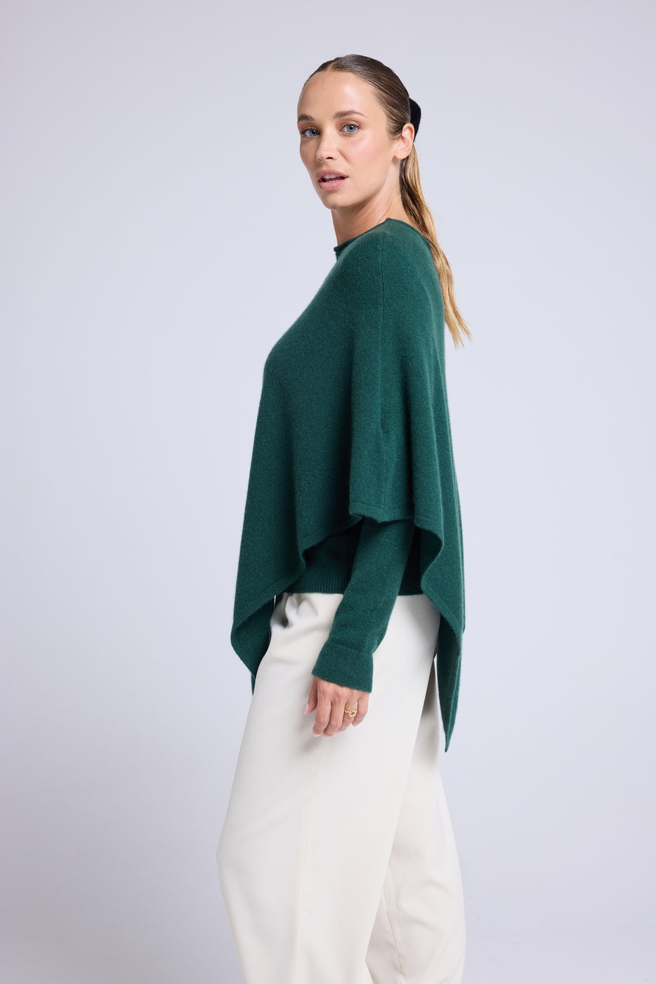 Poncho-Cape Zarina - Flaschengrün - Damen