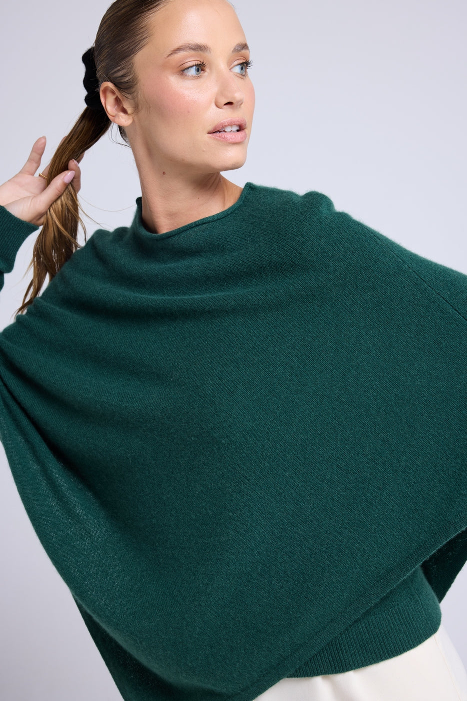 Poncho-Cape Zarina - Flaschengrün - Damen