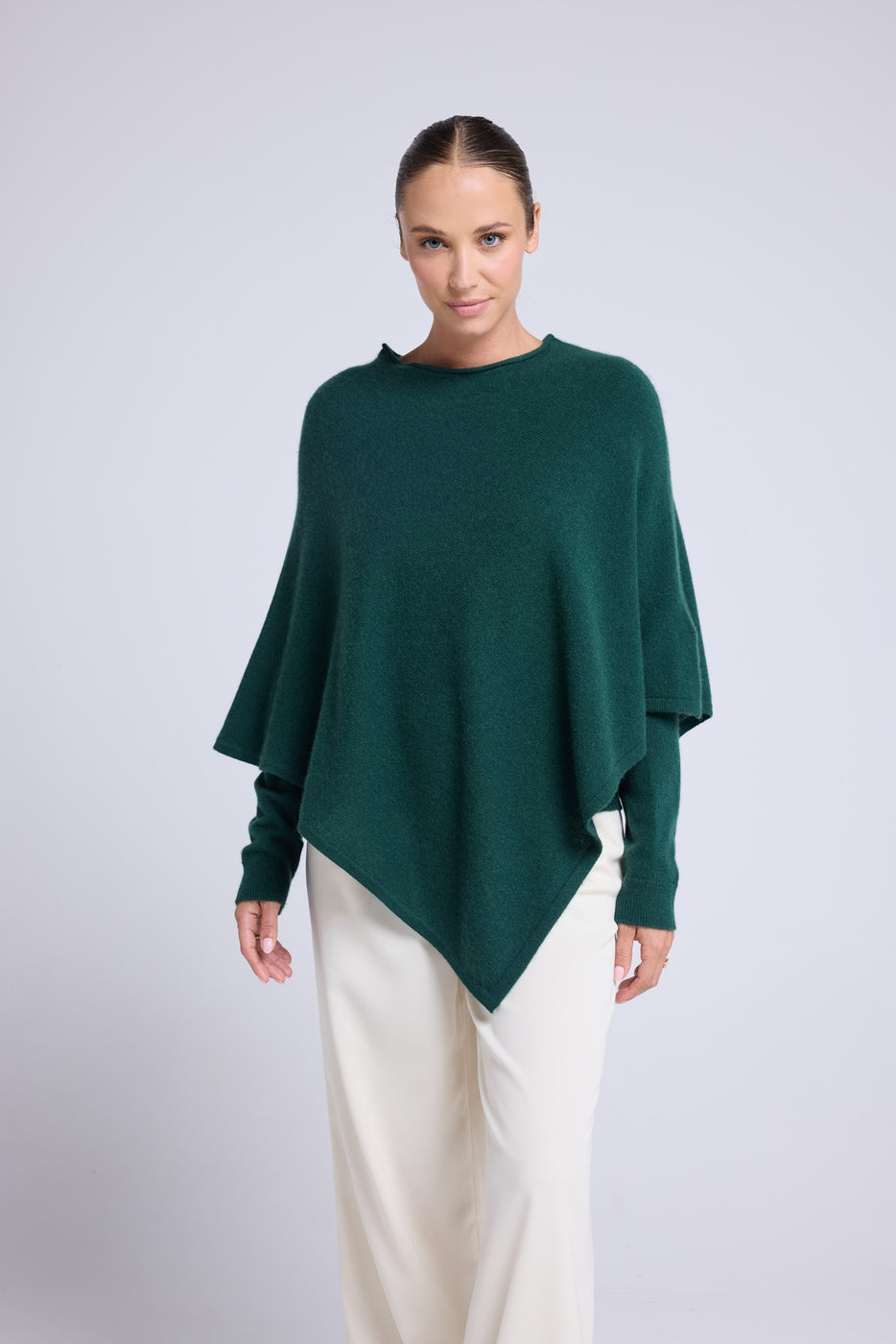 Poncho-Cape Zarina - Flaschengrün - Damen