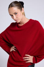 Capa poncho Zarina - Rojo burdeos - Mujer