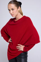 Capa poncho Zarina - Rojo burdeos - Mujer