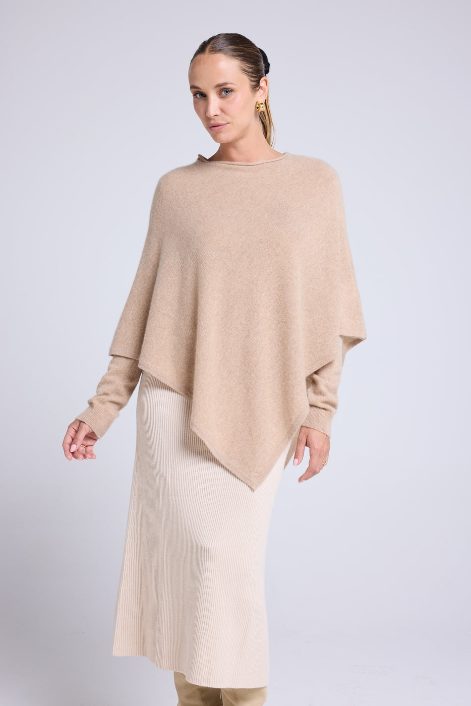 Cape Poncho Zarina - Beige Crème - Femme