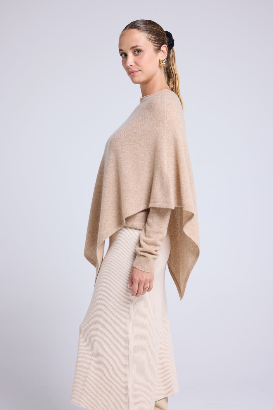 Cape Poncho Zarina - Beige Crème - Femme