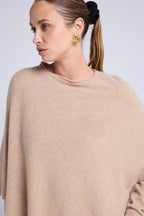 Zarina Poncho Cape - Cream Beige