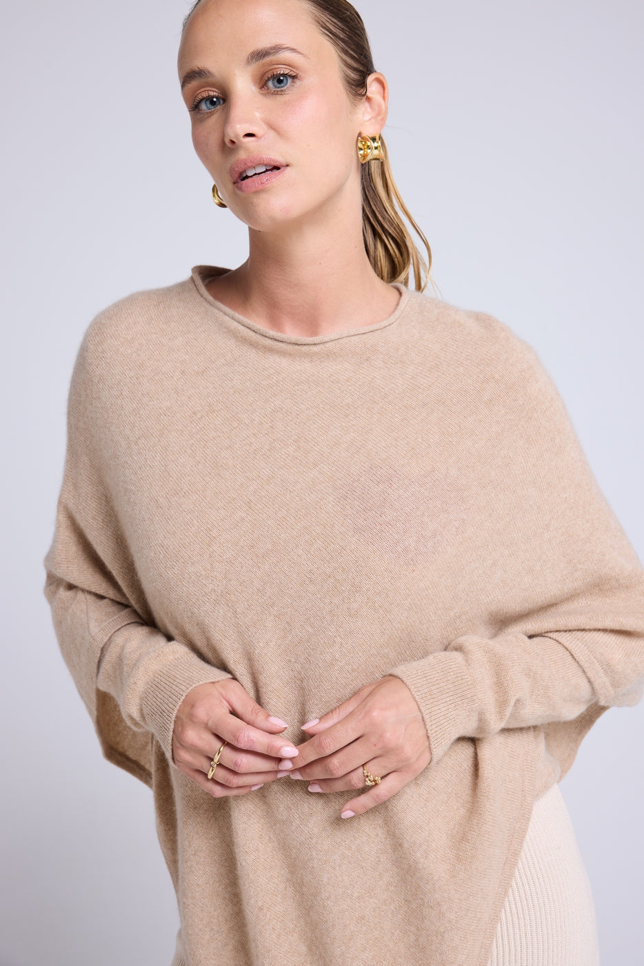 Cape Poncho Zarina - Beige Crème - Femme