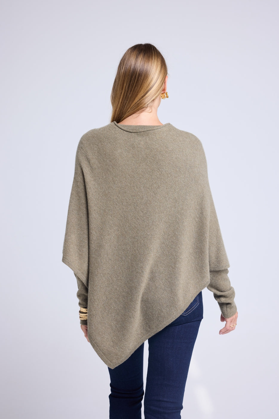 Poncho-cape Zarina - Kaki groen - Dames