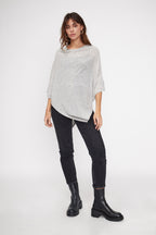 Poncho-cape Zarina - Lichtgrijs - Dames