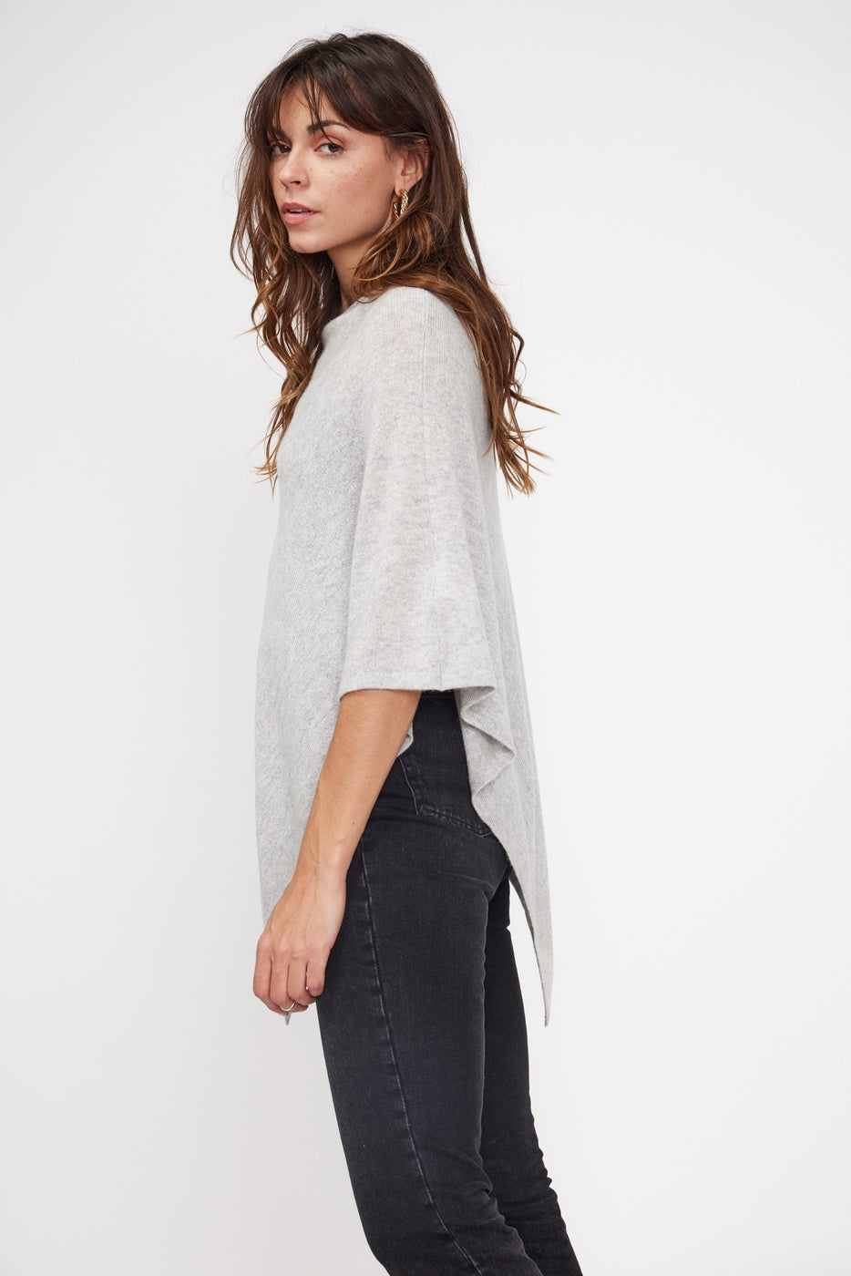 Poncho-cape Zarina - Lichtgrijs - Dames