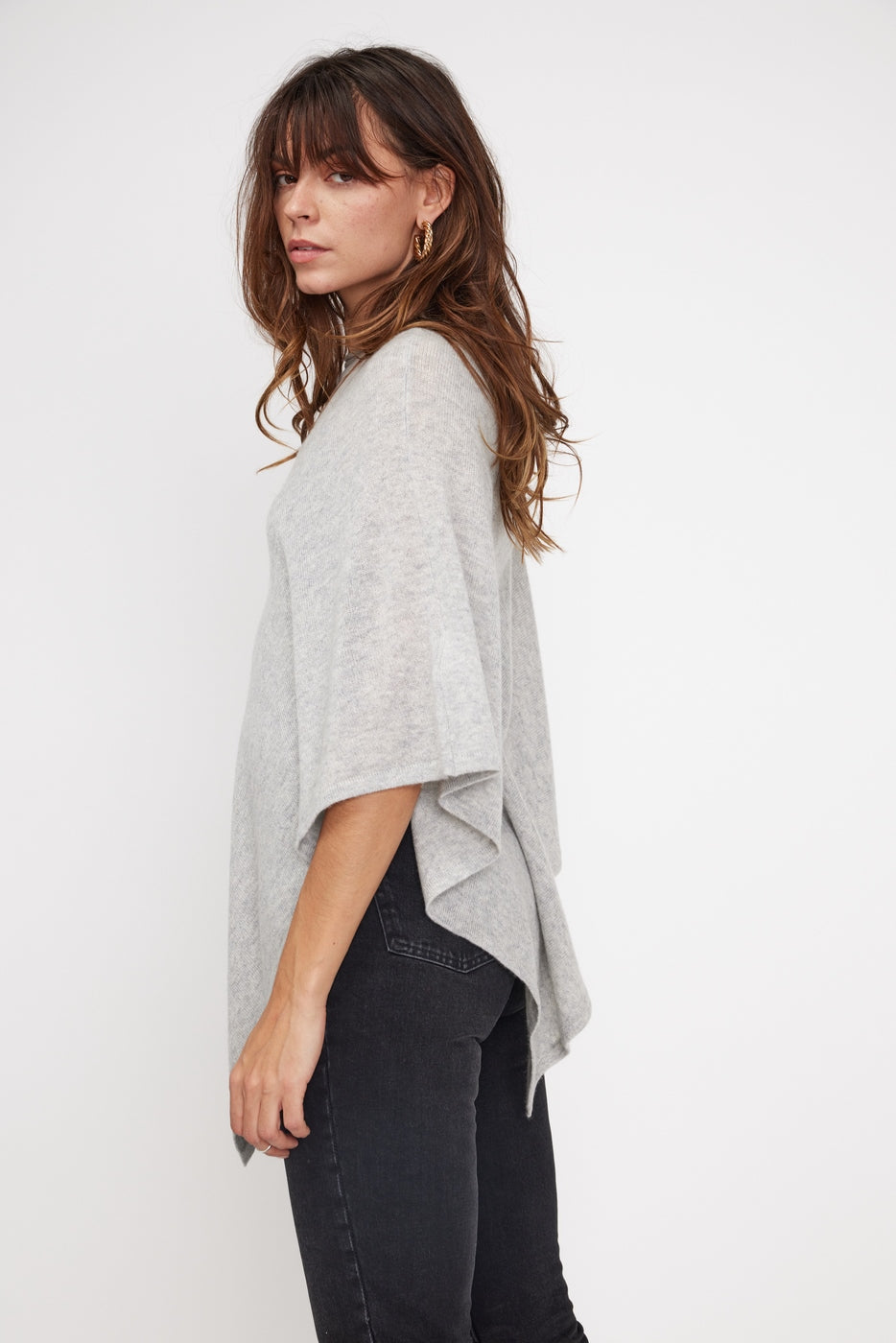 Poncho-cape Zarina - Lichtgrijs - Dames