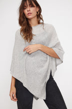 Poncho-cape Zarina - Lichtgrijs - Dames