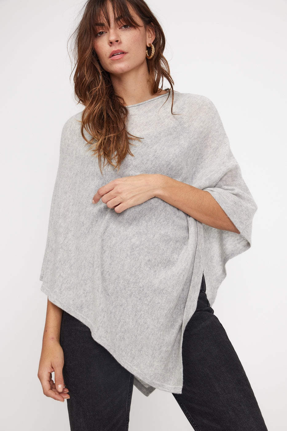Poncho-cape Zarina - Lichtgrijs - Dames