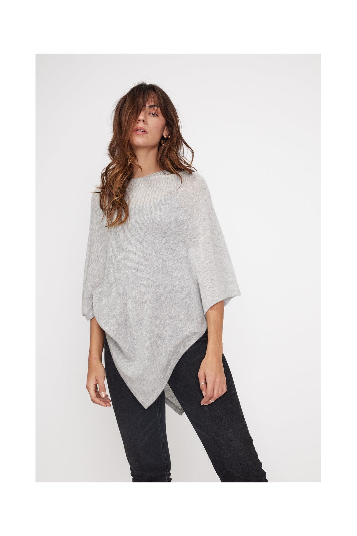 Poncho-cape Zarina - Lichtgrijs - Dames