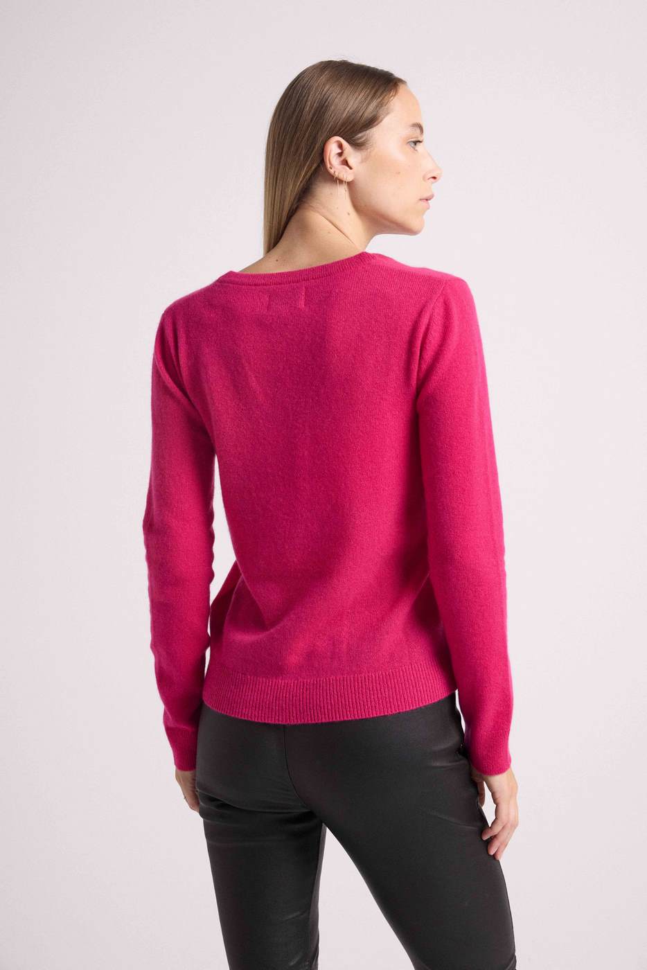 Pull Col V Zefina - Fushia - Femme