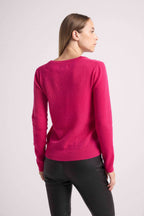 Pull Col V Zefina - Fushia - Femme
