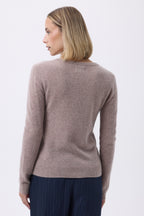 Pull Col V Femme Zefina - Taupe - Femme