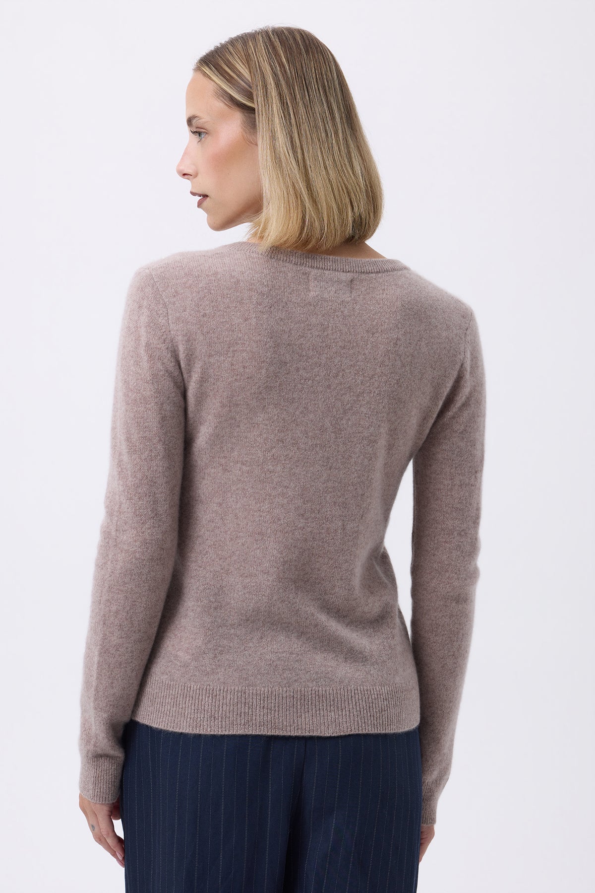Pull Col V Femme Zefina - Taupe - Femme
