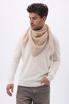 Oversized Trekantet Bandana – Børstet K试验mærke Bandana Zeno - Cremebeige - Mænd